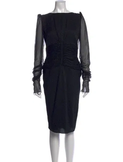 Pre-owned Emanuel Ungaro Animal Print Knee-length Dress In Black