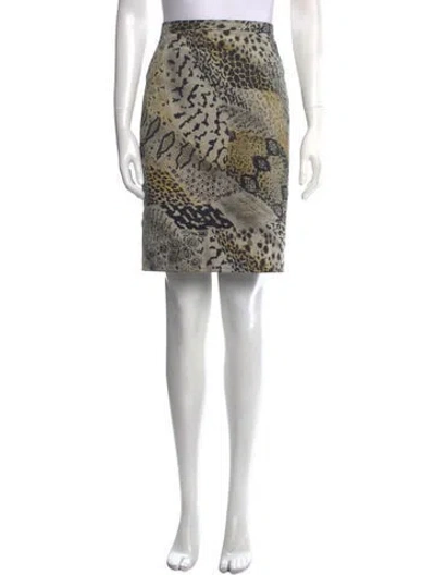 Pre-owned Emanuel Ungaro Animal Print Knee-length Skirt In Green