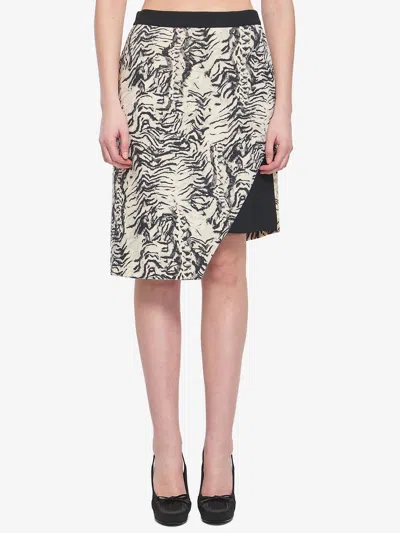 Emanuel Ungaro Animalier Print Skirt In White