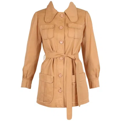 Pre-owned Emanuel Ungaro Attrib. To 1970's Ungaro Belted Jacket Top In Orange