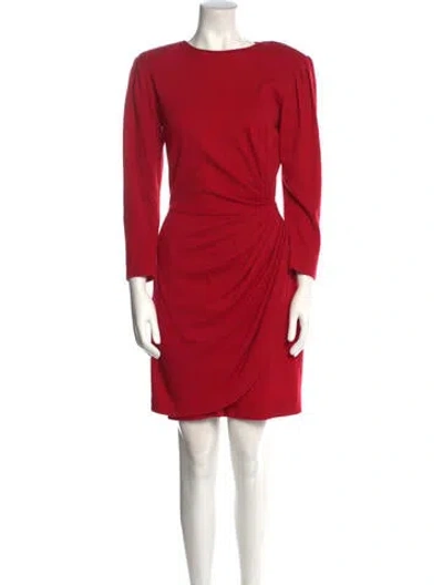Pre-owned Emanuel Ungaro Bateau Neckline Knee-length Dress In Red