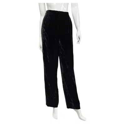 Pre-owned Emanuel Ungaro Black Velvet High-rise Pants