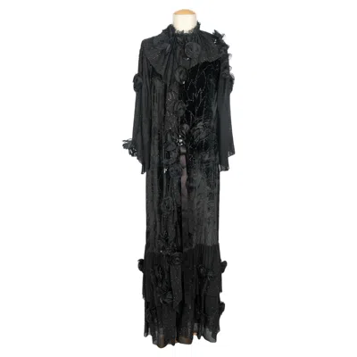 Pre-owned Emanuel Ungaro Coat Haute Couture 1980 In Black