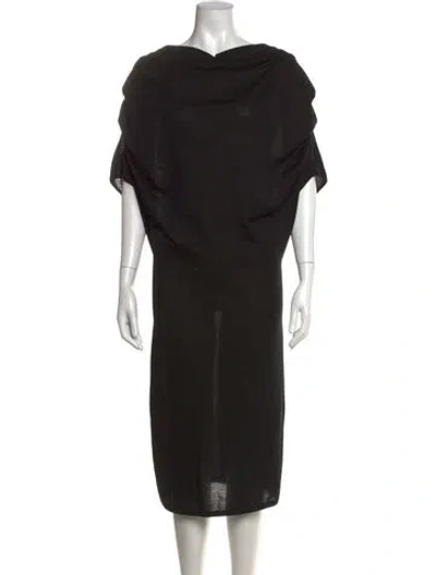 Pre-owned Emanuel Ungaro Cowl Neck Knee-length Dress In Black