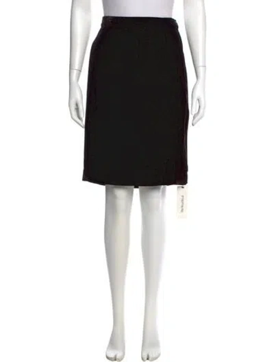 Pre-owned Emanuel Ungaro Crystal Embellishments Knee-length Skirt In Black