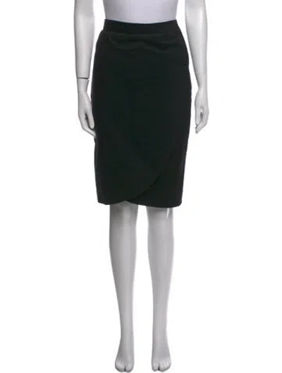 Pre-owned Emanuel Ungaro Cutout Accent Knee-length Skirt In Black