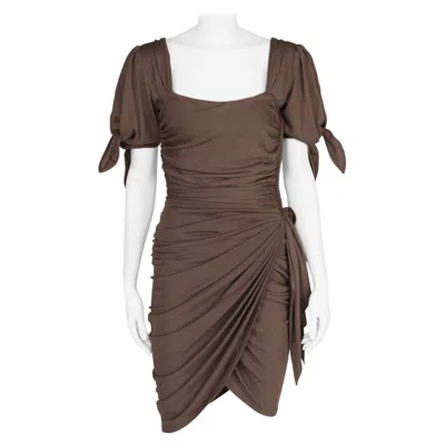 Pre-owned Emanuel Ungaro Draped Knotted Cut-out Cocktail Dress, Circa 1985 In Black