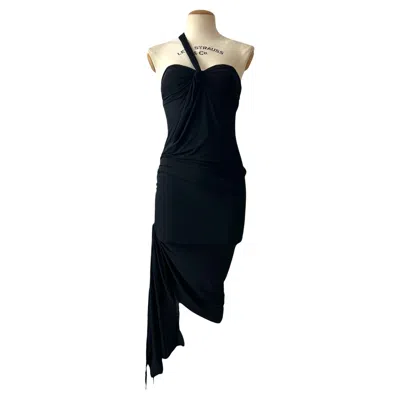 Pre-owned Emanuel Ungaro Draped Silk Dress, Spring/summer 2004? In Black