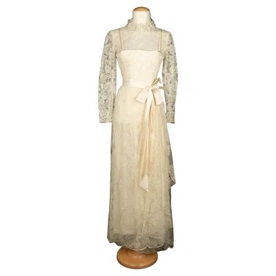 Pre-owned Emanuel Ungaro Dress Haute Couture Spring 1980 In Sand