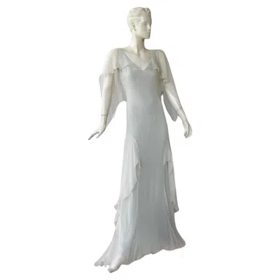 Pre-owned Emanuel Ungaro Ethereal Silk Chiffon Bias Cut Dress Gown In Gray