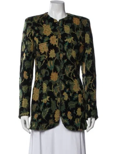 Pre-owned Emanuel Ungaro Floral Print Evening Jacket In Green