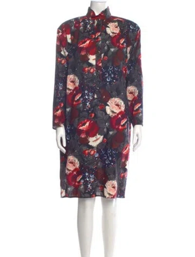 Pre-owned Emanuel Ungaro Floral Print Knee-length Dress In Multi