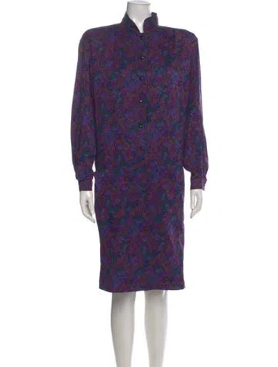 Pre-owned Emanuel Ungaro Floral Print Mini Dress In Purple