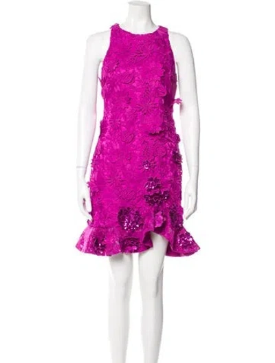 Pre-owned Emanuel Ungaro Floral Print Mini Dress W/ Tags In Purple