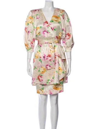 Pre-owned Emanuel Ungaro Floral Print Skirt Set In Neutral