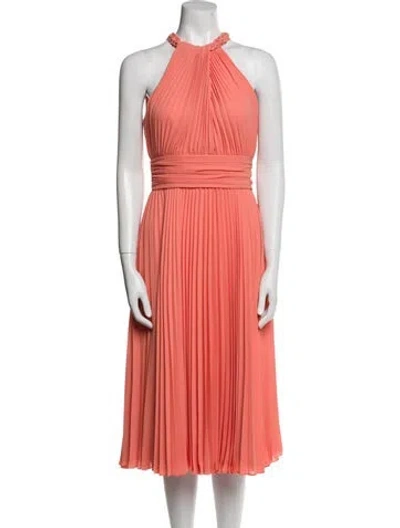 Pre-owned Emanuel Ungaro Halterneck Midi Length Dress In Orange