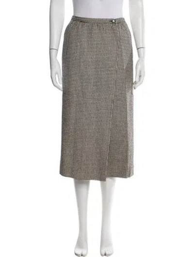 Pre-owned Emanuel Ungaro Houndstooth Print Midi Length Skirt In Multi