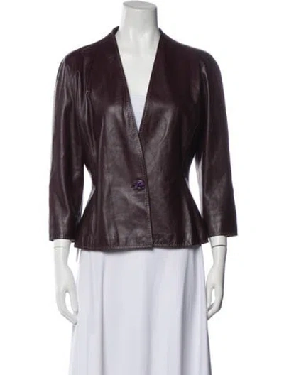 Pre-owned Emanuel Ungaro Leather Evening Jacket In Purple