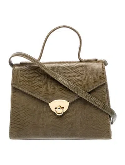 Pre-owned Emanuel Ungaro Leather Top Handle Bag In Green