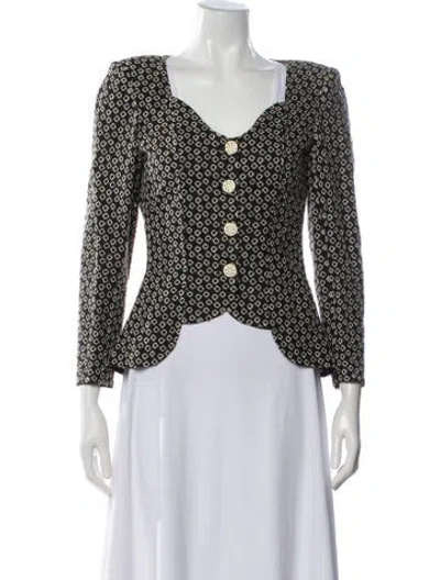 Pre-owned Emanuel Ungaro Linen Patterned Blazer In Multi