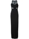 Emanuel Ungaro Fitted Long Dress With High Neckline In Black