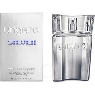 Emanuel Ungaro Men's Ungaro Silver Edt 3.0 oz Fragrances 8052086372450 In Pink / Silver