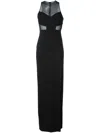 Emanuel Ungaro Fitted Long Dress With High Neckline In Black
