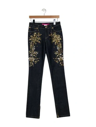 Pre-owned Emanuel Ungaro Mid-rise Straight Leg Jeans In Multi