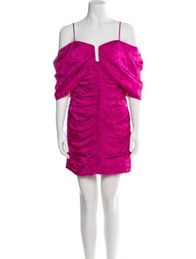 Pre-owned Emanuel Ungaro Off-the-shoulder Mini Dress In Pink