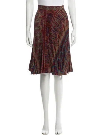 Pre-owned Emanuel Ungaro Paisley Print Knee-length Skirt In Red