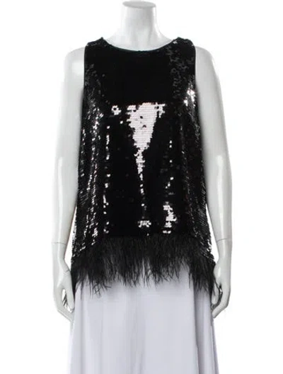 Pre-owned Emanuel Ungaro Patterned Crew Neck Top In Black