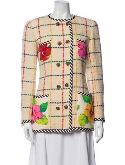 Pre-owned Emanuel Ungaro Plaid Print Jacket In Neutrals