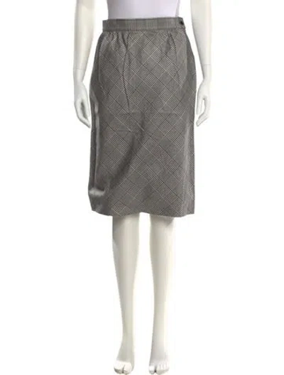 Pre-owned Emanuel Ungaro Plaid Print Knee-length Skirt In Gray