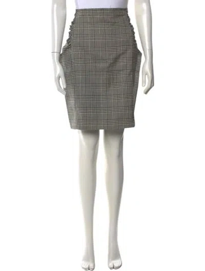 Pre-owned Emanuel Ungaro Plaid Print Mini Skirt In Grey