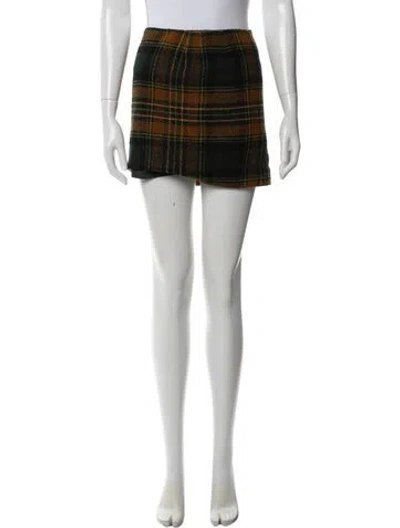 Pre-owned Emanuel Ungaro Plaid Print Mini Skirt In Pink