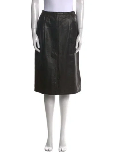 Pre-owned Emanuel Ungaro Pleated Accents Knee-length Skirt In Black