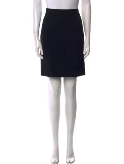 Pre-owned Emanuel Ungaro Pleated Accents Knee-length Skirt In Black