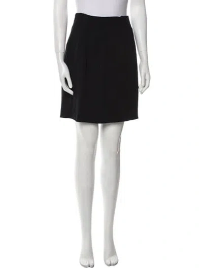 Pre-owned Emanuel Ungaro Pleated Accents Mini Skirt In Black