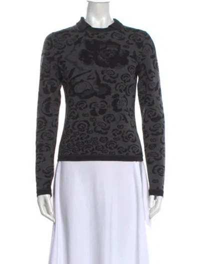 Pre-owned Emanuel Ungaro Printed Crew Neck Sweater In Green