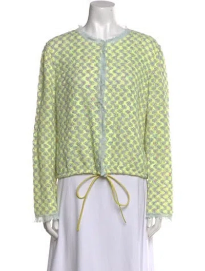 Pre-owned Emanuel Ungaro Printed Crew Neck Sweater In Yellow