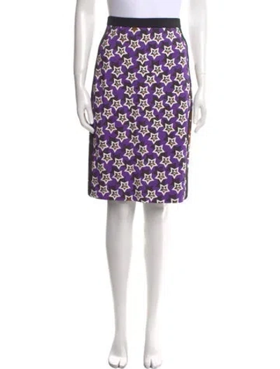 Pre-owned Emanuel Ungaro Printed Knee-length Skirt In Purple