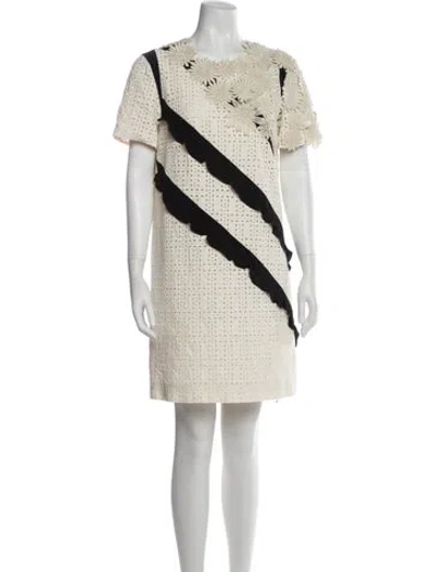 Pre-owned Emanuel Ungaro Printed Mini Dress In Neutral