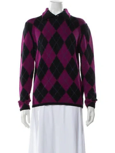 Pre-owned Emanuel Ungaro Printed Mock Neck Sweater In Green