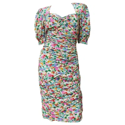 Pre-owned Emanuel Ungaro Ruched Dress With Back Cut Out 1980s In Gray
