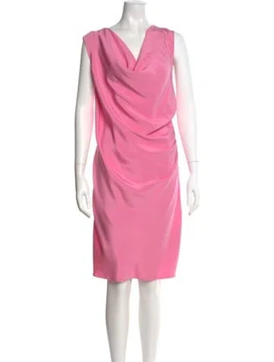 Pre-owned Emanuel Ungaro Silk Knee-length Dress In Pink