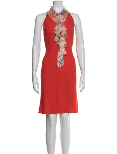 Pre-owned Emanuel Ungaro Silk Knee-length Dress In Red