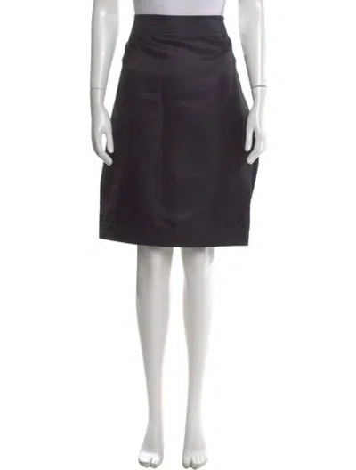 Pre-owned Emanuel Ungaro Silk Knee-length Skirt W/ Tags In Black