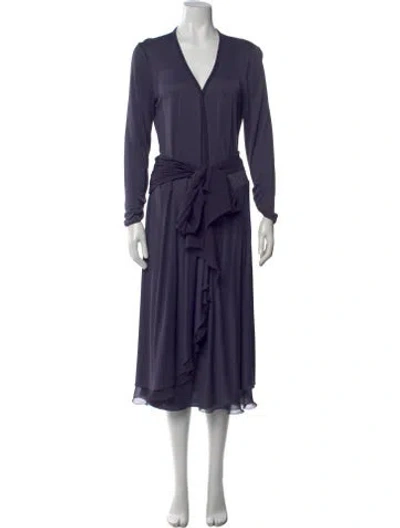 Pre-owned Emanuel Ungaro Silk Long Dress In Purple