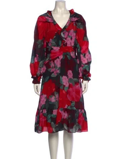 Pre-owned Emanuel Ungaro Silk Midi Length Dress In Multi
