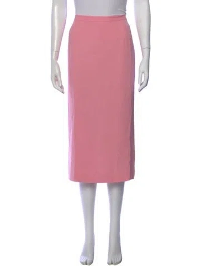 Pre-owned Emanuel Ungaro Silk Midi Length Skirt In Pink